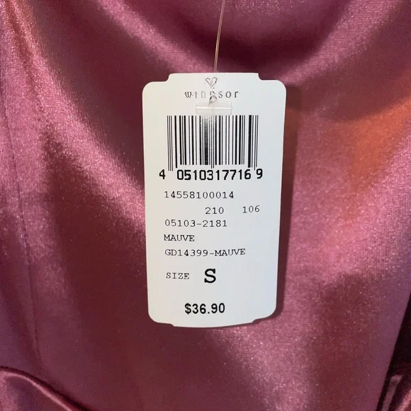 Windsor mauve satin wrapped mini dress - Picture 3 of 4